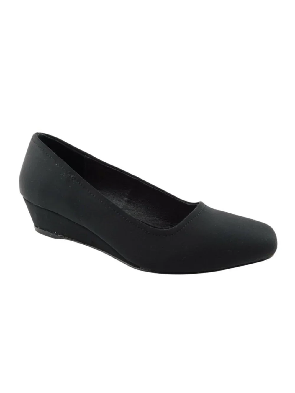 DONALD J. PLINER Black Micro Fiber Slip-on Wedged Flats 5
